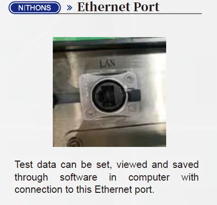 Ethernet Port for Computer Software Connection Ethernet Port for Computer Software Connection
